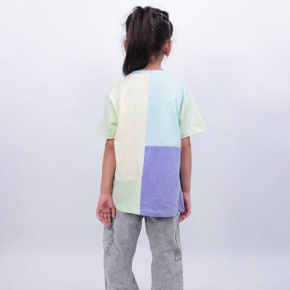 NEW Unisex Kids Colorblock T Shirt - Boy/Girl 100% Pure Cotton - Picture 2 of 4